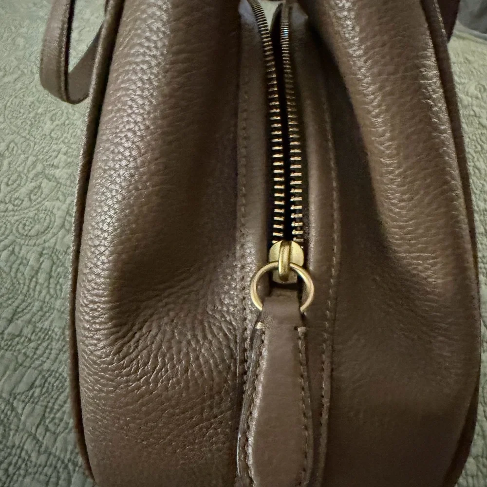 Coach Brown Leather Shoulder Bag with Gold Hardware